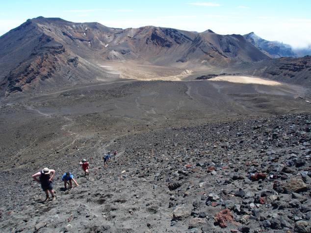 Climbing Ngauruhoe, looking out onto South Crater